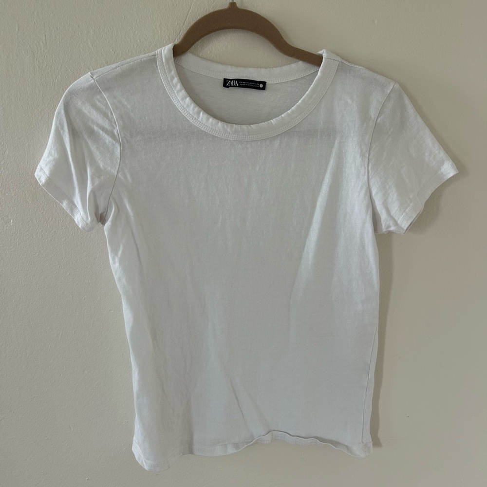 Zara Classic White Short Sleeve Tee